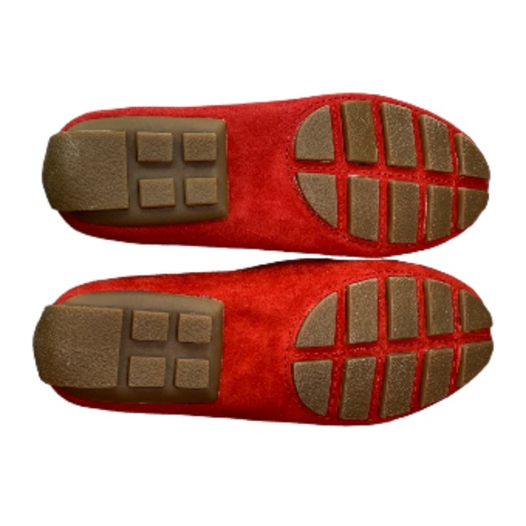 Lands LANDSEND Womens Suede Driving Mocs Gold Horse Bit Trim In Storage Never Worn